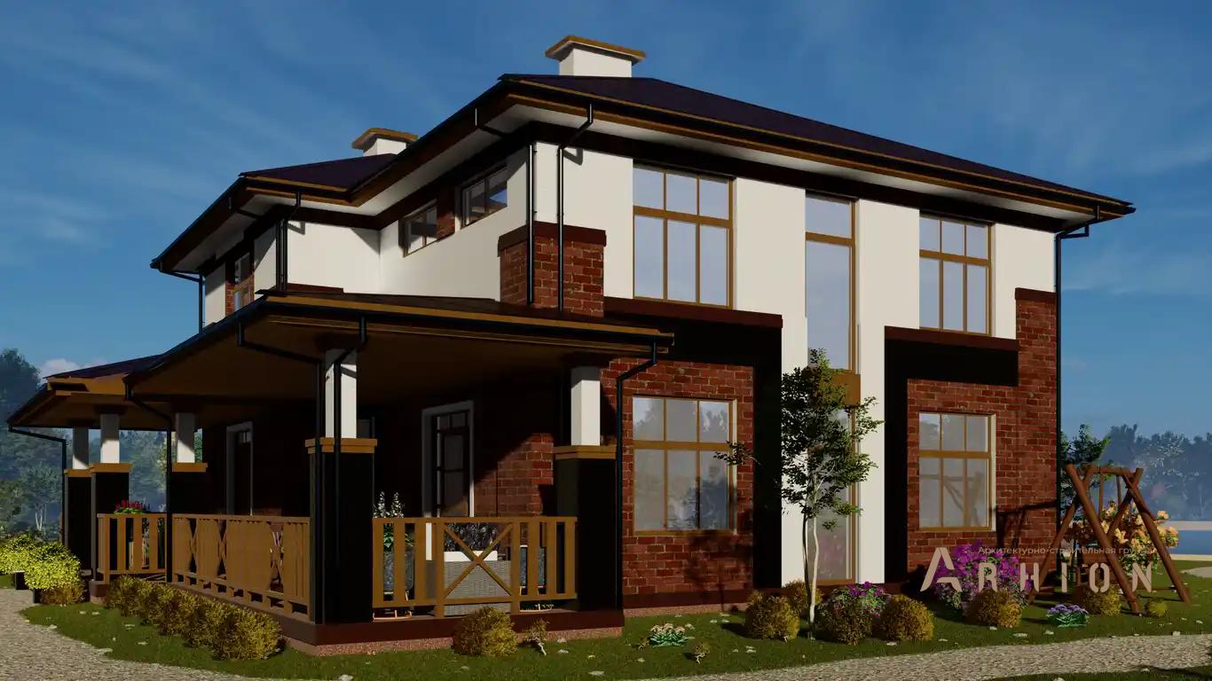 5. Проект двухэтажного дома в европейском стиле с плоской кровлей , h-1621, площадью - 260 кв c терассой